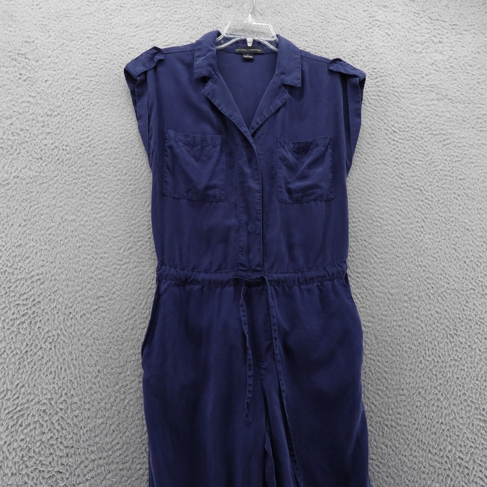 Sanctuary x Anthropologie Womens Blue Lyocell Cap‎ Sleeve Jumpsuit Small - Picture 3 of 11